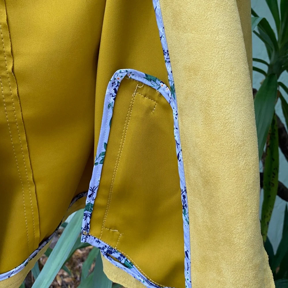 Anthropologie Yellow Moto Faux Suede Jacket - Picture 9 of 10